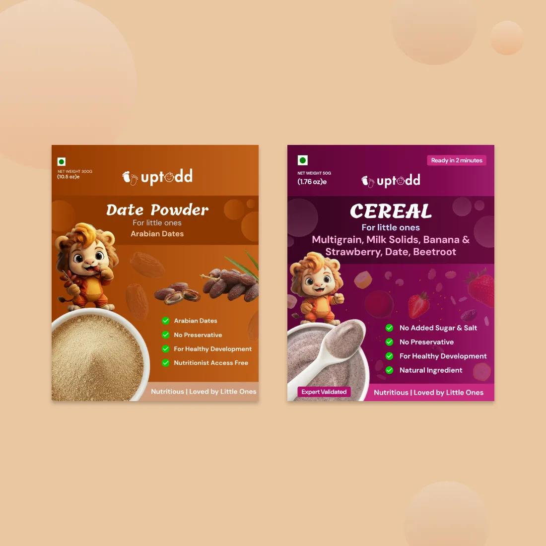 Multigrain, Milk, Banana, Strawberry Cereal and Date Powder Combo | 500gm